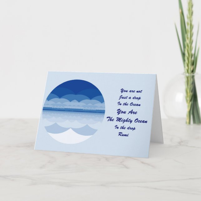 Rumi Quote Card. Ocean Mandala Inspiration Card (Front)