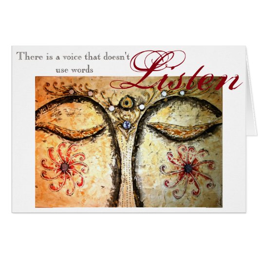 Rumi Quote Gold Buddha Eyes Art Greeting Card (Front Horizontal)