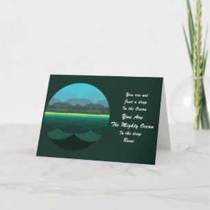 Rumi Quote Greeting Card. Ocean Mandala Design Card