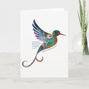 Rumi Quote with Hummingbird Greeting Card