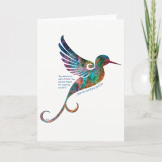 Rumi Quote with Hummingbird Greeting Card