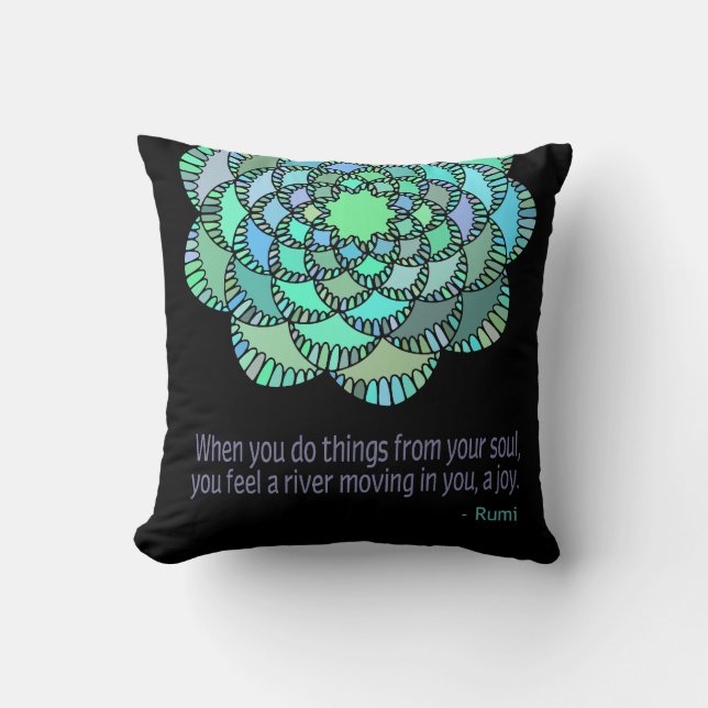 Rumi River In You Quote Throw Pillow (Front)