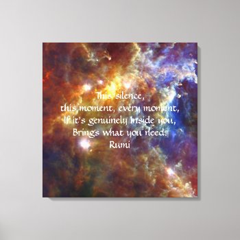 Rumi Silence Moment Canvas Print by Motivators at Zazzle