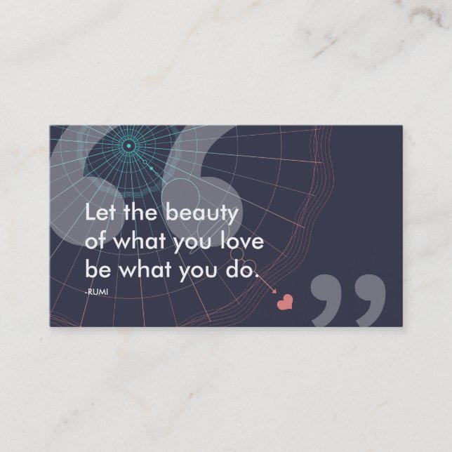 rumi success quote business card (Front)