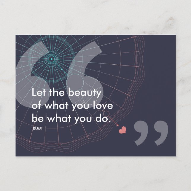 rumi success quote postcard (Front)