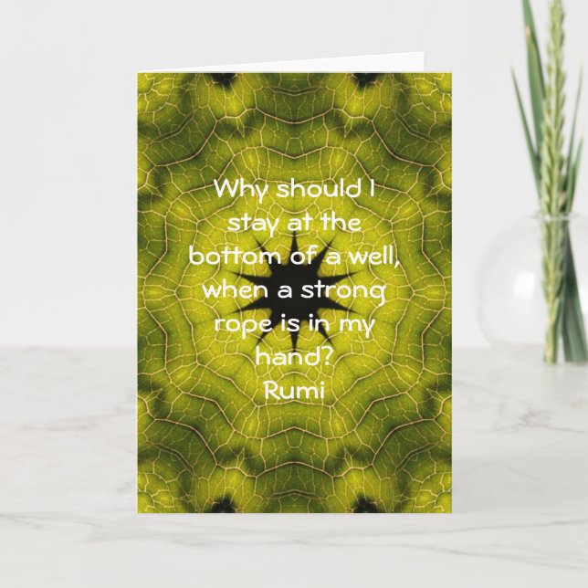 Rumi Taking Action Inspirational Quotation Saying Card (Front)