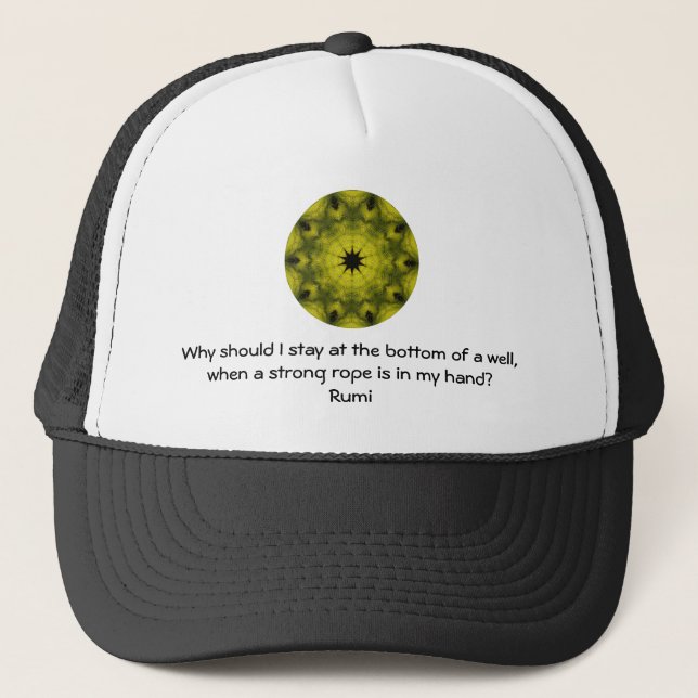 Rumi Taking Action Inspirational Quotation Saying Trucker Hat (Front)