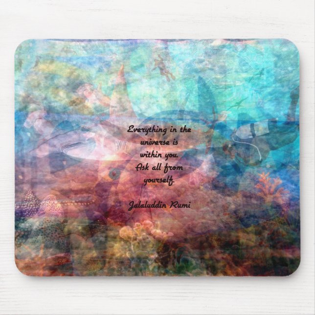 Rumi Uplifting Quote About Energy And Universe Mouse Pad (Front)