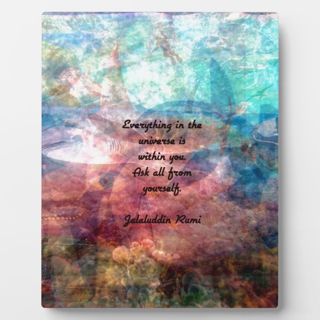 Rumi Uplifting Quote About Energy And Universe Plaque (Front)