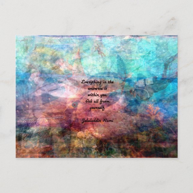 Rumi Uplifting Quote About Energy And Universe Postcard (Front)