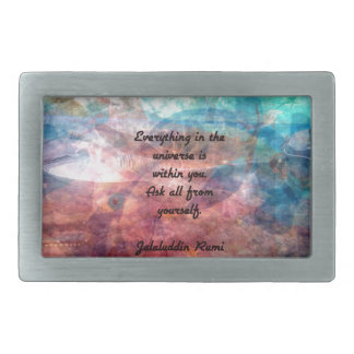 Rumi Uplifting Quote About Energy And Universe Rectangular Belt Buckle