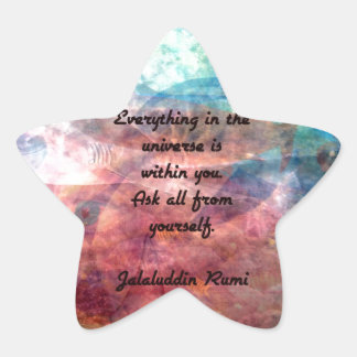 Rumi Uplifting Quote About Energy And Universe Star Sticker