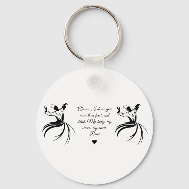 Rumi Valentine Love you poetry Keychain (Front)