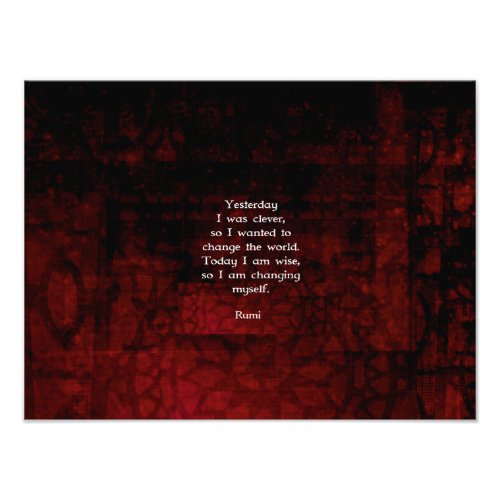 Rumi Wisdom Quote About Change  Cleverness Photo Print