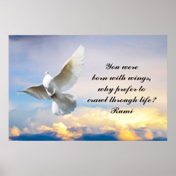 Rumi You Were Born With Wings Poster by Motivators at Zazzle