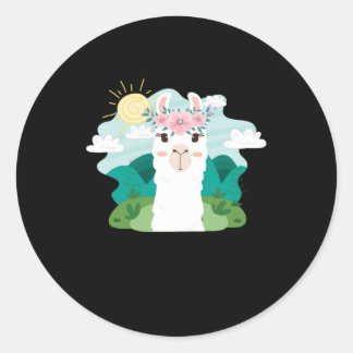 Ruminant Mammal Alpaca Guanaco Camel Like Animal W Classic Round Sticker