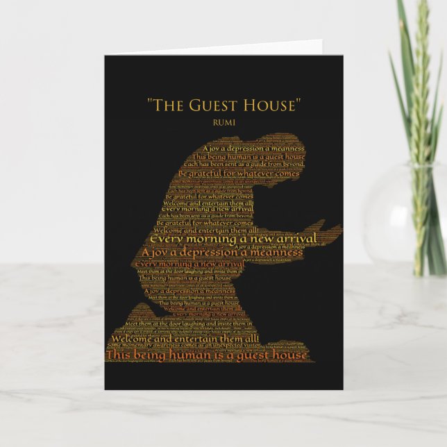 Rumi's "The Guest House" Poem Greeting Card (Front)