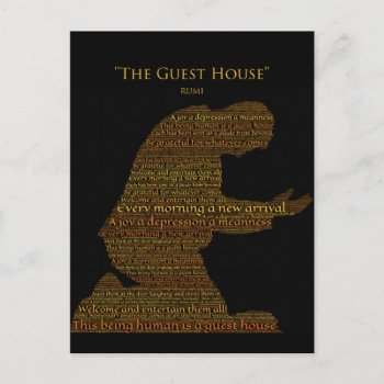 Rumi's "the Guest House" Poem Postcard by NewAgeInspiration at Zazzle