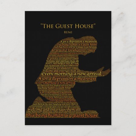 Rumi's "the Guest House" Poem Postcard