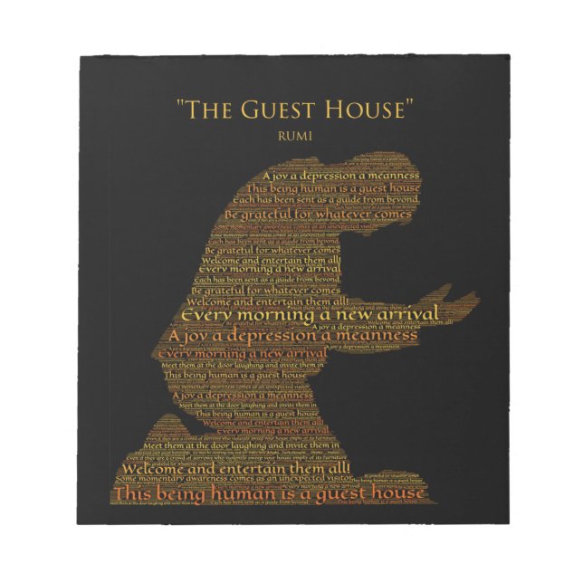 Rumi's "The Guest House" Poem Tile Notepad (Front)