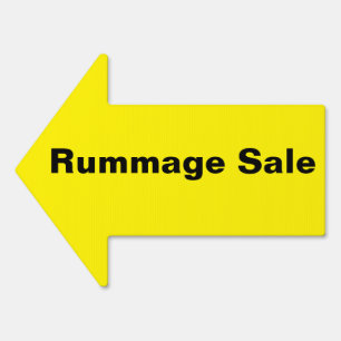 Rummage Sale Arrow Sign