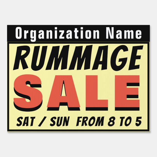 Rummage Sale Sign (Front)