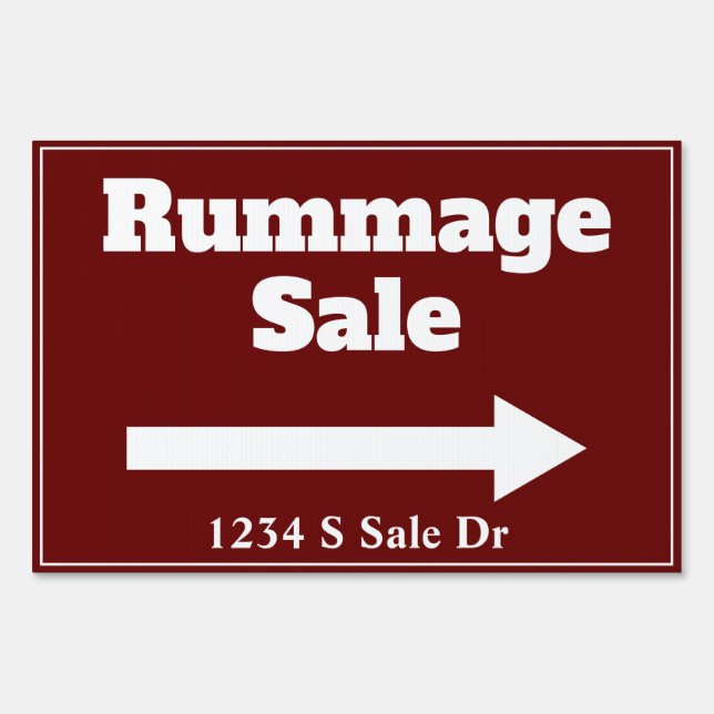 Rummage Sale Sign (Front)