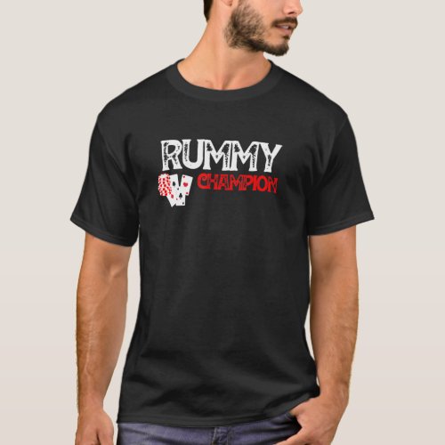 Rummy Champion Casino Games Card Graphic Design T_Shirt