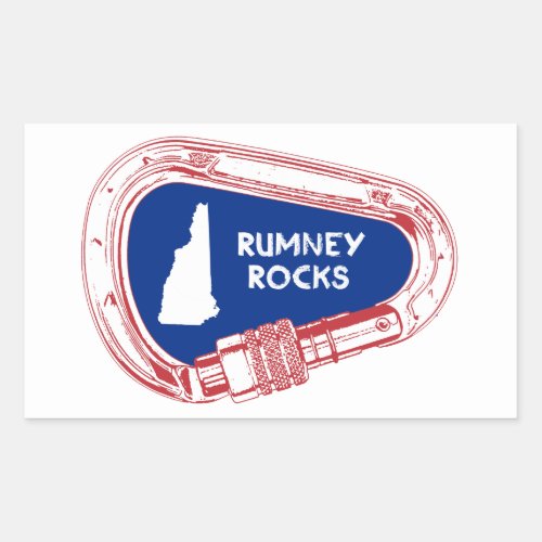 Rumney Rocks Climbing Carabiner Rectangular Sticker