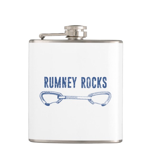 Rumney Rocks Climbing Quickdraw Flask (Front)