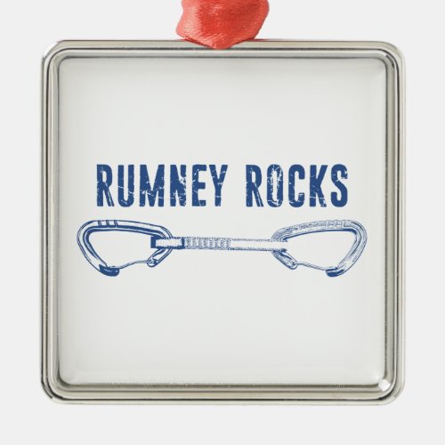 Rumney Rocks Climbing Quickdraw Metal Ornament