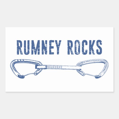 Rumney Rocks Climbing Quickdraw Rectangular Sticker