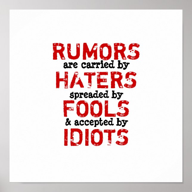 RUMORS ~ 12x12 Poster (Front)