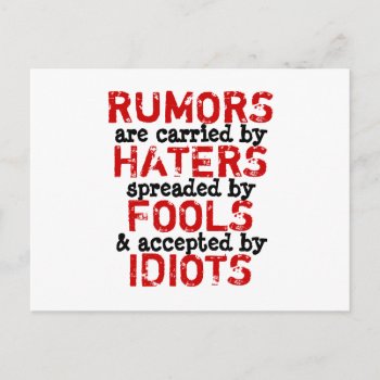 Rumors - Postcard Truism / Philosophy by galleriaofart at Zazzle