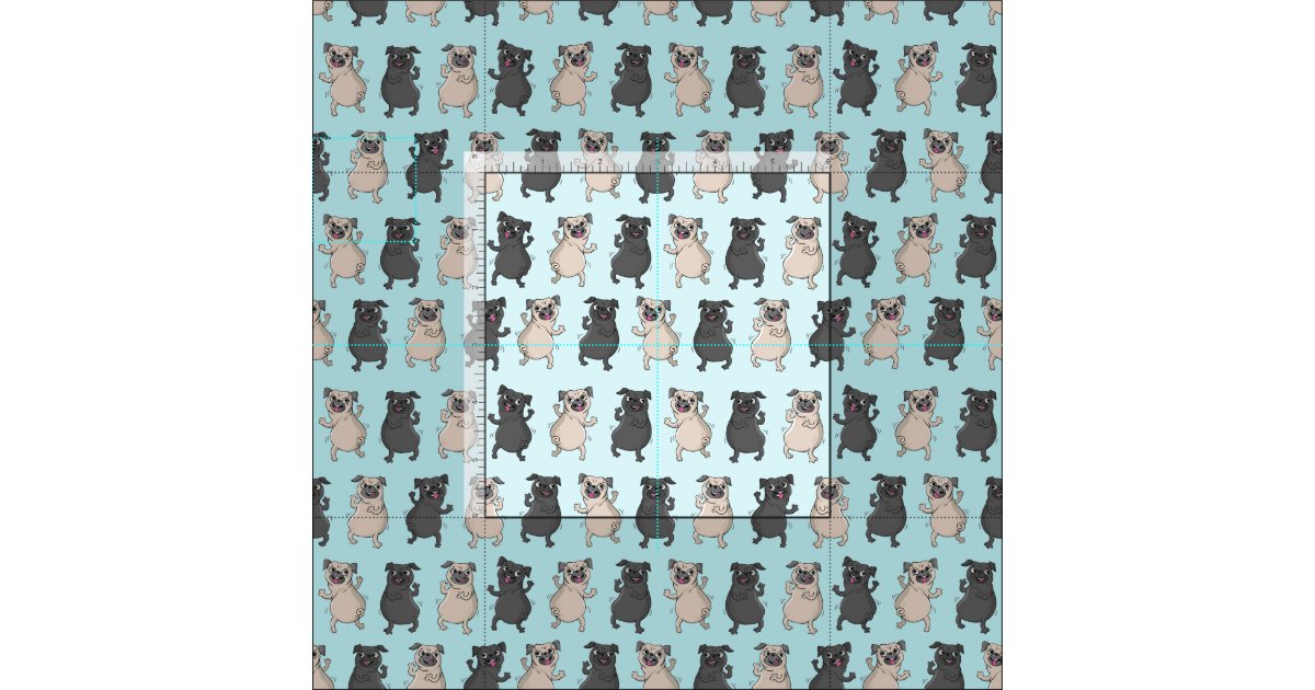Rump Shaker Pug Puppy Bust A Move Cute Dancing Dog Fabric | Zazzle