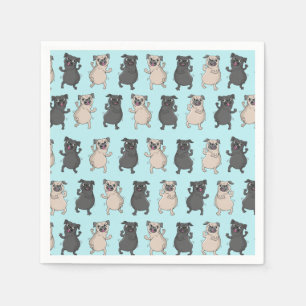 Rump Shaker Pug Puppy Bust A Move Cute Dancing Dog Napkins