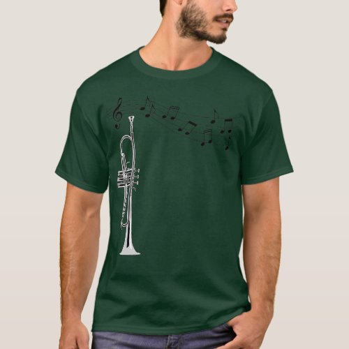 rumpet Player Musician Music Notes  T_Shirt