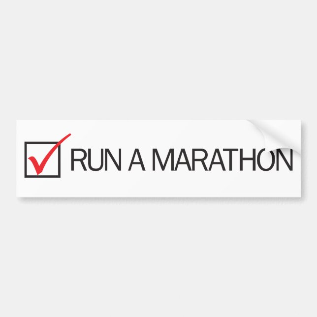 Run a Marathon Check Box Bumper Sticker (Front)