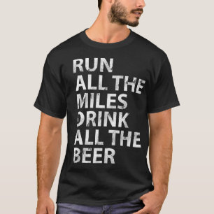 Run All The Mile Drink All The Beer  Christmas Gif T-Shirt
