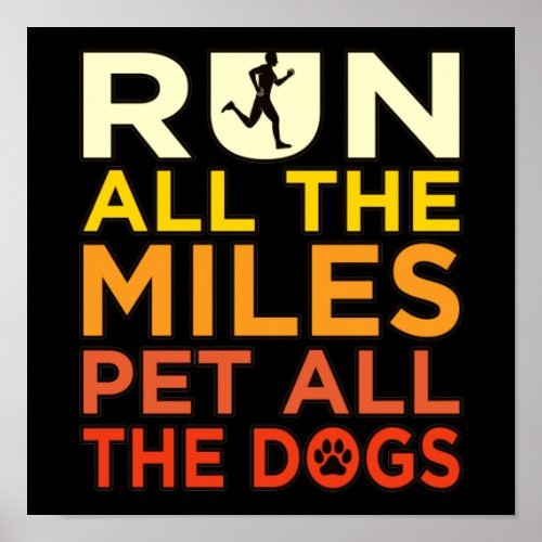 Run All The Miles Half Marathon Runner Running Lov Poster