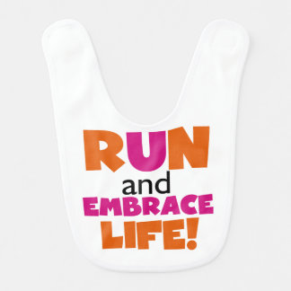 Run and Embrace Life Orange Pink Bib