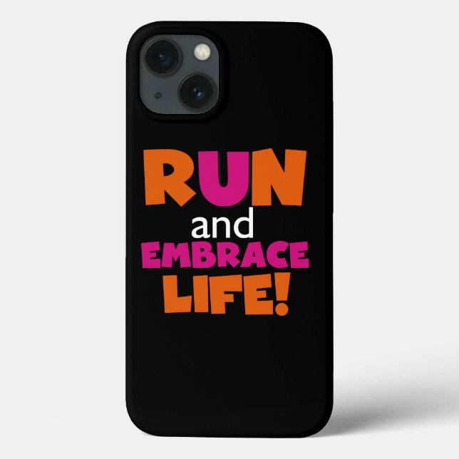 Run and Embrace Life Orange Pink Text Case-Mate iPhone Case (Back)