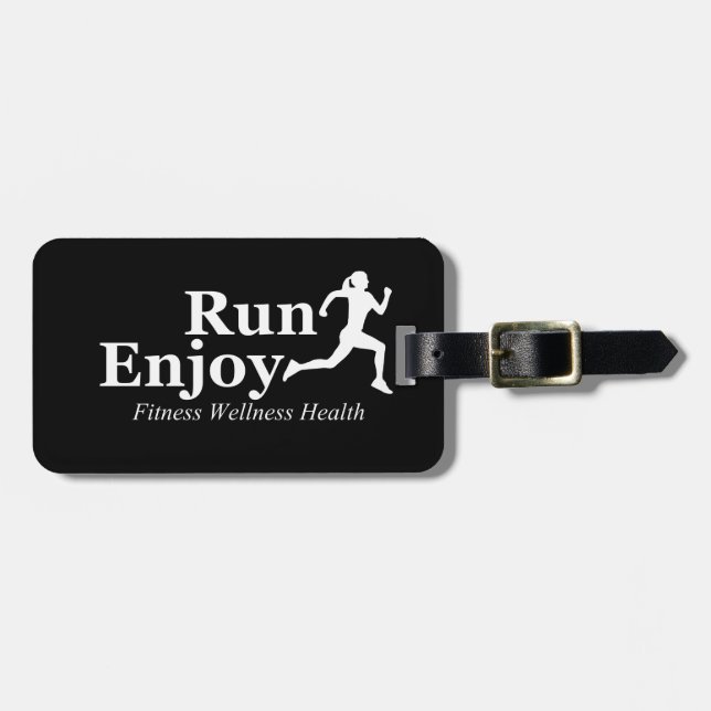 Run and enjoy luggage tag (Front Horizontal)