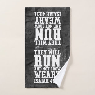 Run and Not Grow Weary Christian Bible Running Hand Towel