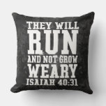 Run and Not Grow Weary Christian Bible Running Throw Pillow