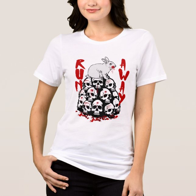 Run Away Funny Medieval Fantasy Design Tri-Blend Shirt (Front)