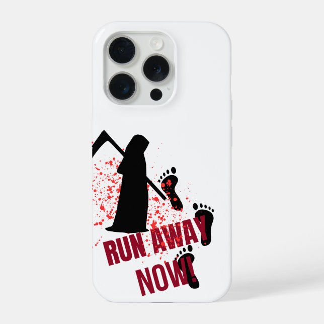 RUN AWAY NOW – Creepy Horror Footprints Phone Case (Back)