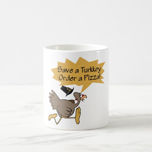 Run Away Turkey Thanksgiving shirt Coffee Mug (Center)