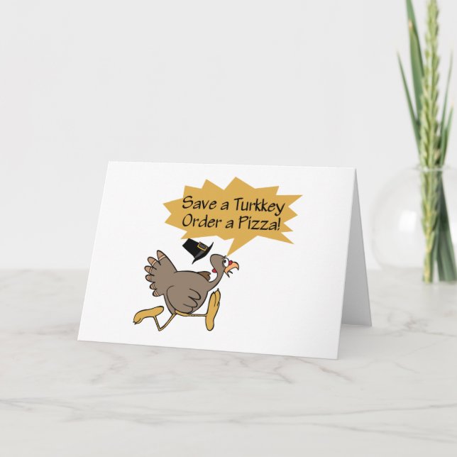 Run Away Turkey Thanksgiving shirt Holiday Card (Front)