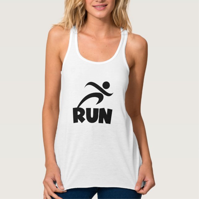 RUN Black Tank Top (Front)